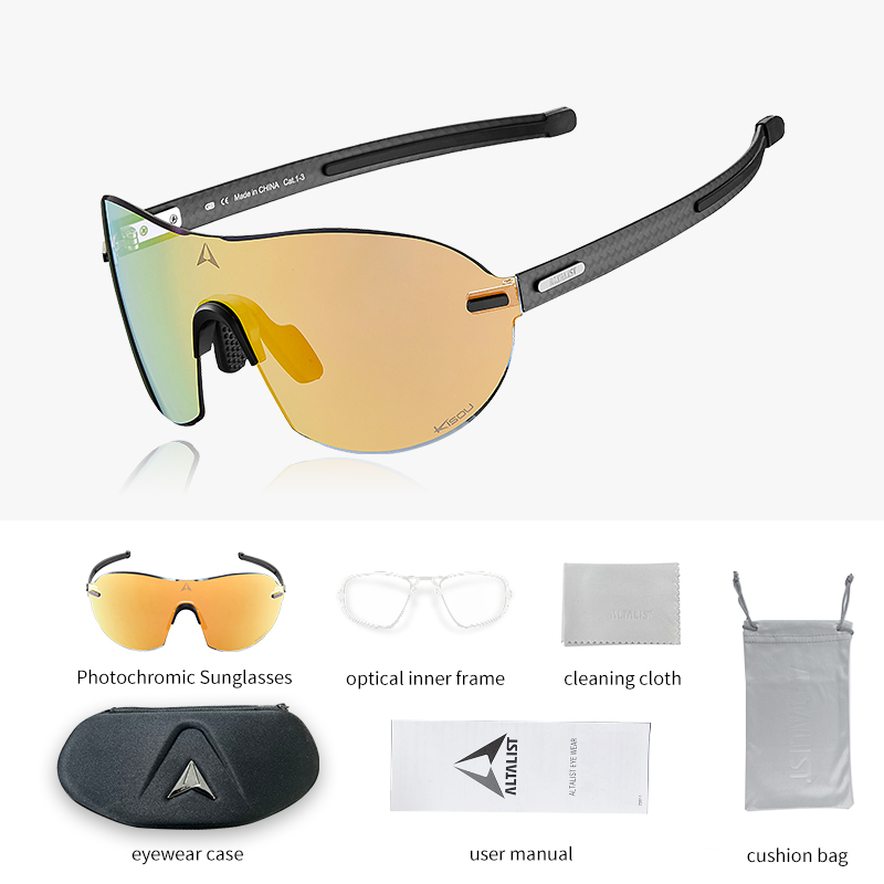 New [ALTALIST] KISOU PRD Photochromic Lens Black Temple Red